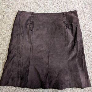 Worth Dark Brown Leather Mini Skirt